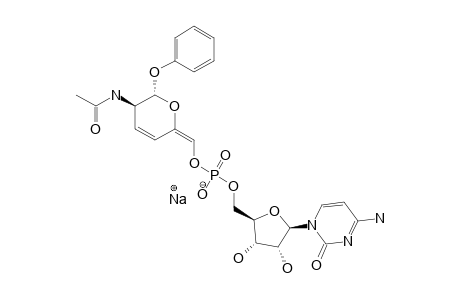 (E)-SODIUM-[PHENYL-(6R,S)-2-ACETAMIDO-2,3,5-TRIDEOXY-6-PHOSPHORYL-BETA-D-GLYCERO-HEX-3,5-DIENOPYRANOSIDE-6-YL]-(CYTIDINE-5'-YL)-PHOSPHATE