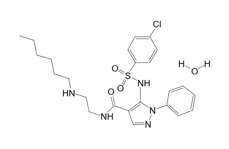 5-(4-Chlorophenylsulfonylamino)-N-(2-hexylaminoethyl)-1-phenyl-1H-pyrazole-4-carboxamide monohydrate