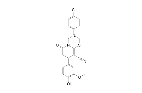 2H,6H-pyrido[2,1-b][1,3,5]thiadiazine-9-carbonitrile, 3-(4-chlorophenyl)-3,4,7,8-tetrahydro-8-(4-hydroxy-3-methoxyphenyl)-6-oxo-