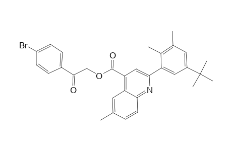 2-(4-Bromophenyl)-2-oxoethyl 2-(5-tert-butyl-2,3-dimethylphenyl)-6-methyl-4-quinolinecarboxylate