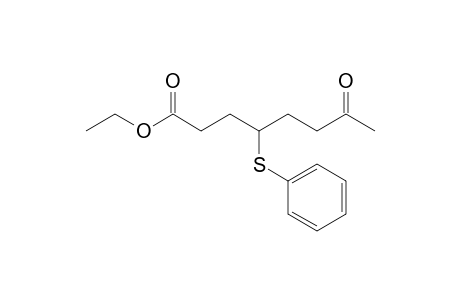 Ethyl 7-oxo-4-(phenylthio)octanoate