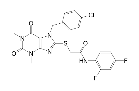 2-[7-[(4-chlorophenyl)methyl]-1,3-dimethyl-2,6-dioxo-purin-8-yl]sulfanyl-N-(2,4-difluorophenyl)acetamide