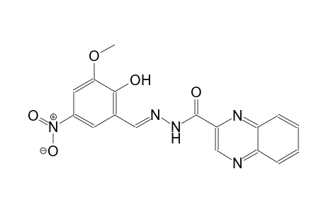 N'-[(E)-(2-hydroxy-3-methoxy-5-nitrophenyl)methylidene]-2-quinoxalinecarbohydrazide