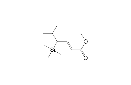 2-Hexenoic acid, 5-methyl-4-(trimethylsilyl)-, methyl ester, (E)-(.+-.)-
