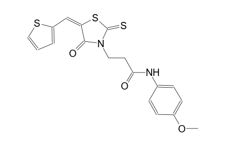 3-thiazolidinepropanamide, N-(4-methoxyphenyl)-4-oxo-5-(2-thienylmethylene)-2-thioxo-, (5E)-