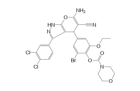 4-morpholinecarboxylic acid, 4-[6-amino-5-cyano-3-(3,4-dichlorophenyl)-1,4-dihydropyrano[2,3-c]pyrazol-4-yl]-2-bromo-6-ethoxyphenyl ester
