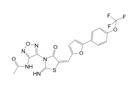 N-[4-[(5E)-2-azanylidene-4-oxidanylidene-5-[[5-[4-(trifluoromethyloxy)phenyl]furan-2-yl]methylidene]-1,3-thiazolidin-3-yl]-1,2,5-oxadiazol-3-yl]ethanamide