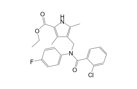 4-[(N-(2-chlorobenzoyl)-4-fluoro-anilino)methyl]-3,5-dimethyl-1H-pyrrole-2-carboxylic acid ethyl ester