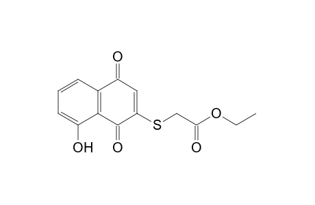 [1,4-dihydro-1,4-dioxo-5-hydroxy-2-naphthylthio]acetic acid, ethyl ester