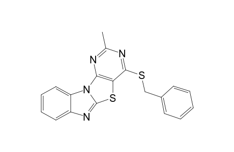 4-Benzylthio-2-methylpyrimidino[4',5' : 4,5]thiazolo[3,2-a]benzimidazole