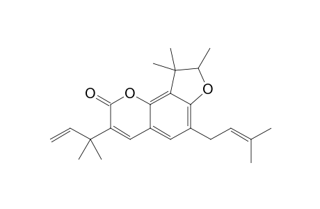 3-(1,1-dimethylallyl)-8,9,9-trimethyl-6-(3-methylbut-2-enyl)-8H-furo[2,3-h]chromen-2-one