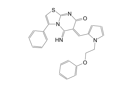 (6Z)-5-imino-6-{[1-(2-phenoxyethyl)-1H-pyrrol-2-yl]methylene}-3-phenyl-5,6-dihydro-7H-[1,3]thiazolo[3,2-a]pyrimidin-7-one
