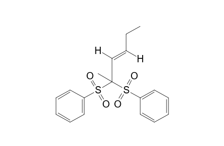 (E)-2,2-bis(phenylsulfonyl)-3-hexene