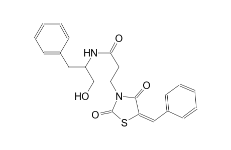 N-(1-benzyl-2-hydroxyethyl)-3-[(5E)-5-benzylidene-2,4-dioxo-1,3-thiazolidin-3-yl]propanamide