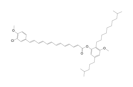 2,4,6,8,10,12-Tridecahexaenoic acid, 13-(3-chloro-4-methoxyphenyl)-, 3-methoxy-2-(9-methyldecyl)-5-(4-methylpentyl)phenyl ester