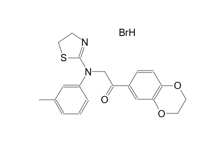 1-(2,3-dihydro-1,4-benzodioxin-6-yl)-2-(4,5-dihydro-1,3-thiazol-2-yl-3-methylanilino)ethanone hydrobromide
