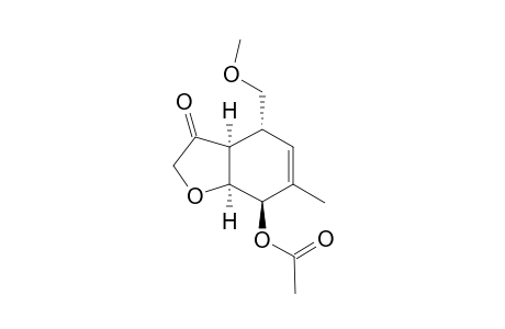 (3aS*,4R*,7R*,7aS*)-4-(Methoxymethyl)-6-methyl-3-oxo-2,3,3a,4,7,7a-hexahydrobenzo[b]furan-7-yl acetate