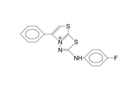 2-(4-Fluoro-phenyl)-amino-5-phenyl-thiazolo(2,3-B)-1,3,4-thiadiazol-4-ium cation