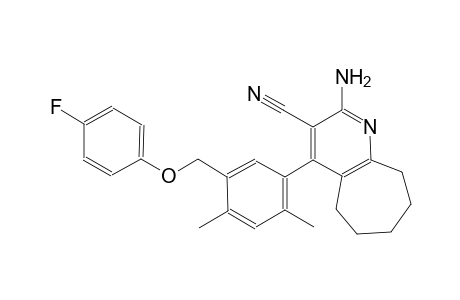 2-amino-4-{5-[(4-fluorophenoxy)methyl]-2,4-dimethylphenyl}-6,7,8,9-tetrahydro-5H-cyclohepta[b]pyridine-3-carbonitrile