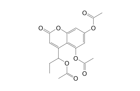 2H-1-Benzopyran-2-one, 5,7-bis(acetyloxy)-4-[1-(acetyloxy)propyl]-