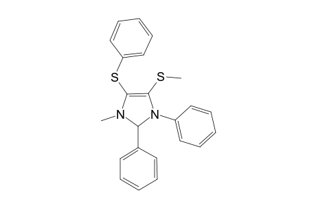 2,3-Dihydro-1-methyl-4-(methylthio)-2,3-diphenyl-5-(phenylthio)imidazole