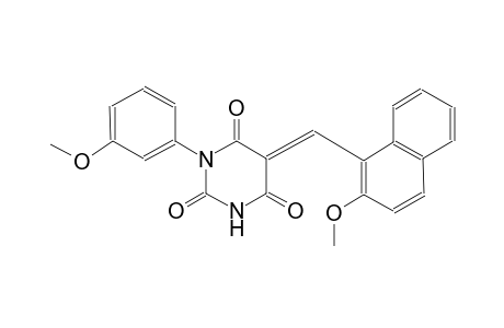 (5E)-5-[(2-methoxy-1-naphthyl)methylene]-1-(3-methoxyphenyl)-2,4,6(1H,3H,5H)-pyrimidinetrione