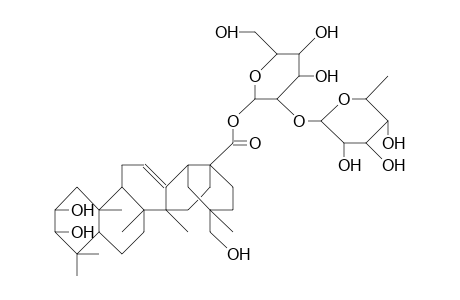 2.alpha.,3.beta.,30-Trihydroxy-olean-12-en-28-oic-acid,28-rhamno-glucosylester