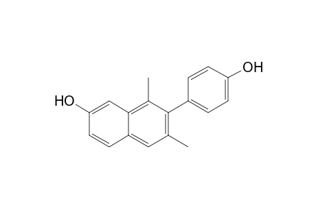 1,3-Dimethyl-2-(4-hydroxyphenyl)naphthalene-7-ol