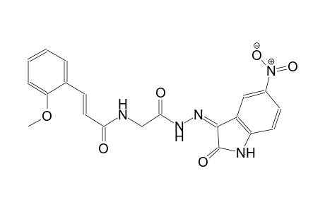 (2E)-3-(2-methoxyphenyl)-N-{2-[(2Z)-2-(5-nitro-2-oxo-1,2-dihydro-3H-indol-3-ylidene)hydrazino]-2-oxoethyl}-2-propenamide
