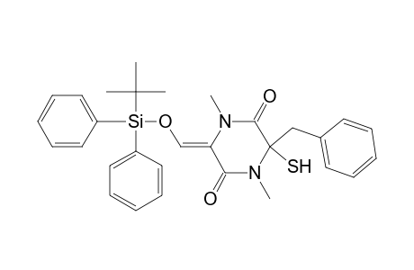 1,4-Dimethyl-3-(((tert-butyldiphenylsilyl)oxy)-methylene)-6-mercapto-6-benzyl-2,5-piperazinedione