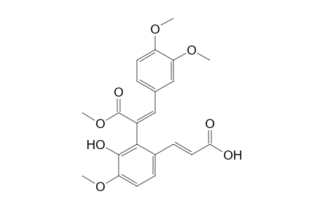 1-(Methoxycarbonyl)-1-[2'-(hydroxycarbonylethenyl)-5'-methoxy-6'-hydroxyphenyl]-2-(3",4"-dimethoxyphenyl)-ethene