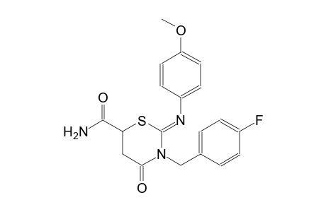 (2Z)-3-(4-fluorobenzyl)-2-[(4-methoxyphenyl)imino]-4-oxotetrahydro-2H-1,3-thiazine-6-carboxamide