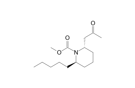 (+-)-trans-N-Methoxycarbonyl-2-acetonyl-6-pentylpiperidine