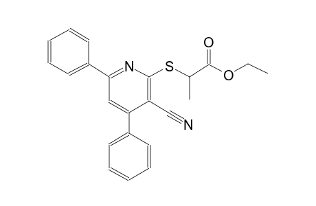 propanoic acid, 2-[(3-cyano-4,6-diphenyl-2-pyridinyl)thio]-, ethyl ester