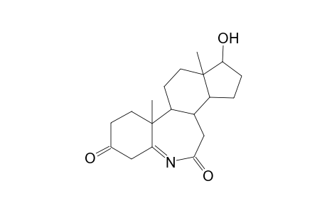 (E)-17-Hydroxy-B-homo-6-azaandrost-5-ene-3,7-dione
