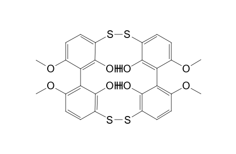 (M,M)-3,12,15,24-Tetramethoxy-7,8,19,20-tetrathiapentacyclo[19.3.1.1(2,6).1(9,13).1(14,18)]octacosa-1(25),2,4,6(26),9(27),10,12,14(28),15,17,21,23-dodecaene-25.26,27,28-tetraol2-(2-Hydroxy-6-methoxy-3-sulfanylphenyl)-3-methyloxy-6-sulfanylphenol