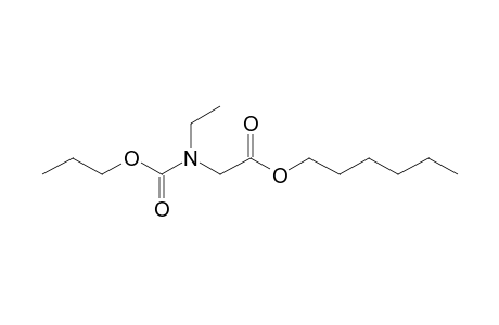 Glycine, N-ethyl-N-propoxycarbonyl-, hexyl ester