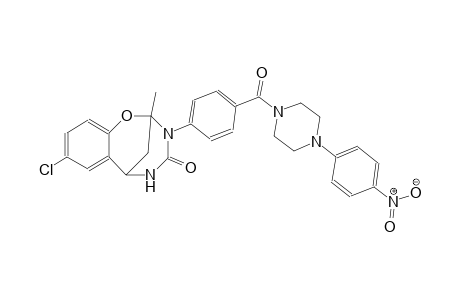 4-chloro-9-methyl-10-{4-[4-(4-nitrophenyl)piperazine-1-carbonyl]phenyl}-8-oxa-10,12-diazatricyclo[7.3.1.0²,⁷]trideca-2,4,6-trien-11-one