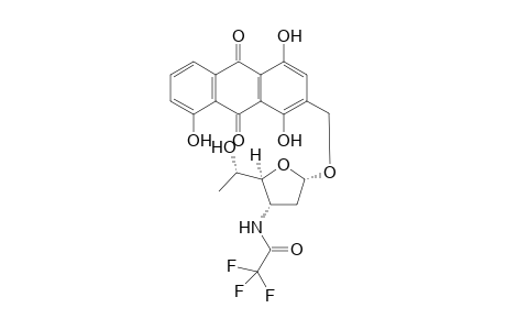 1,4,5-Trihydroxy-3-[1-O-(2',3',6'-trideoxy-3'-trifluoroacetamido-.beta.-L-lyxo-hexofuranosyl)-methyl]-9,10-anthraquinone