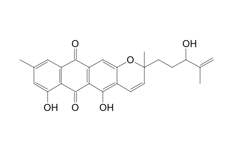 5,7-Dihydroxy-2-(3'-hydroxy-4'-methylpent-4'-en-1'-yl)-2,9-dimethyl-2H-anthra[2,3-b]pyran-6,11-dione