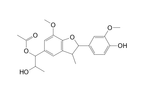 7-Methoxy-3-methyl-2-(4-hydroxy-3-methoxyphenyl)-5-(2-hydroxy-1-acetoxypropyl)benzofuran