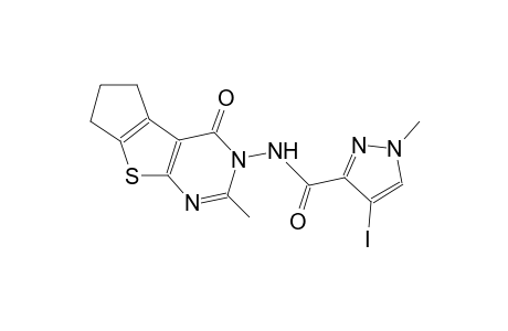 4-iodo-1-methyl-N-(2-methyl-4-oxo-6,7-dihydro-4H-cyclopenta[4,5]thieno[2,3-d]pyrimidin-3(5H)-yl)-1H-pyrazole-3-carboxamide