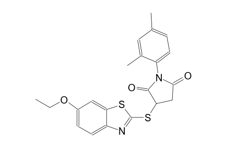 1-(2,4-dimethylphenyl)-3-[(6-ethoxy-1,3-benzothiazol-2-yl)sulfanyl]-2,5-pyrrolidinedione