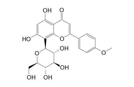 4H-1-Benzopyran-4-one, 8-.beta.-D-glucopyranosyl-5,7-dihydroxy-2-(4-methoxyphenyl)-