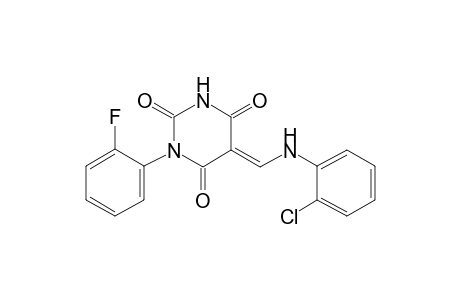 (5E)-5-[(2-Chloroanilino)methylene]-1-(2-fluorophenyl)-2,4,6(1H,3H,5H)-pyrimidinetrione