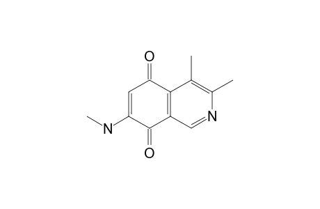 MANSOURAMYCIN_A;7-METHYLAMINO-3,4-DIMETHYLISOQUINOLINE-5,8-DIONE