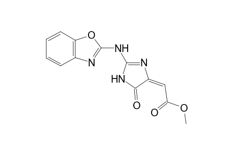 (2E)-2-[2-(1,3-benzoxazol-2-ylamino)-4-oxo-1H-imidazol-5-ylidene]acetic acid methyl ester