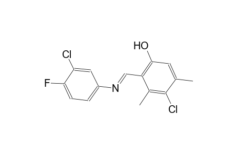 phenol, 4-chloro-2-[(E)-[(3-chloro-4-fluorophenyl)imino]methyl]-3,5-dimethyl-