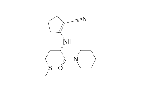 Piperidine, 1-[2-[(2-cyano-1-cyclopenten-1-yl)amino]-4-(methylthio)-1-oxobutyl]-, (S)-