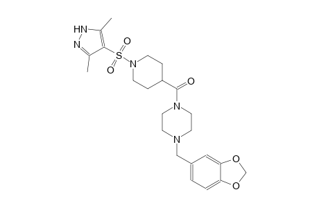1-(1,3-benzodioxol-5-ylmethyl)-4-({1-[(3,5-dimethyl-1H-pyrazol-4-yl)sulfonyl]-4-piperidinyl}carbonyl)piperazine